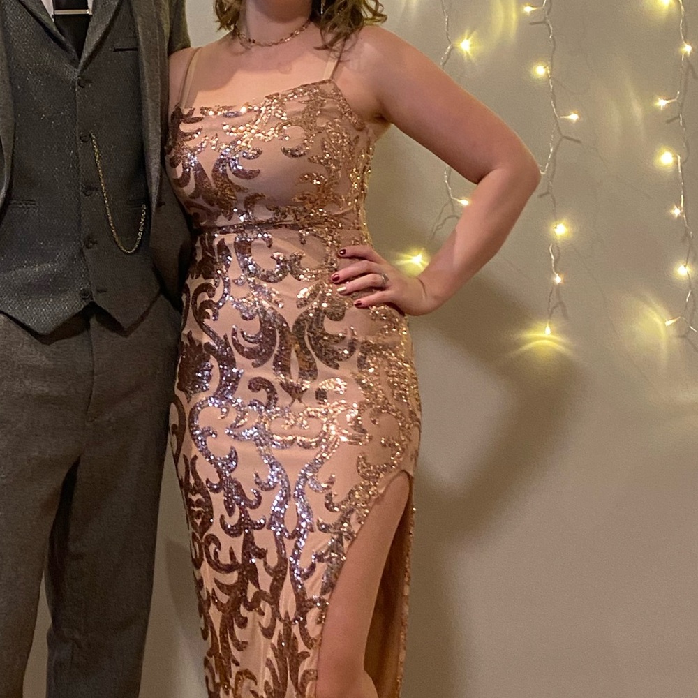 Windsor Rose Gold Sequin Dress